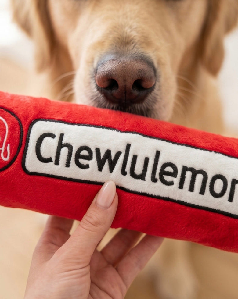 Chewlulemon Red Yga Mat Plush Squeaky Dog Toy