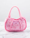 Pink Checker Chewy Handbag Plush Squeaky Dog Toy - 2 Sizes