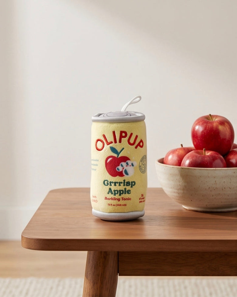 Olipup Soda Grrrisp Apple Plush Squeaky Fall Season Dog Toy