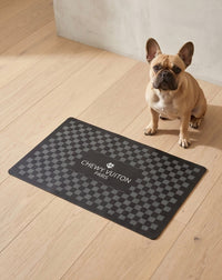Haute Diggity Dog Bowls & Placemats Black Checker Chewy Vuiton Placemat