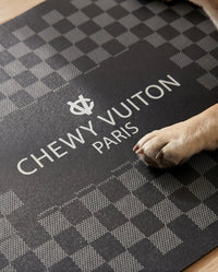 Haute Diggity Dog Bowls & Placemats Black Checker Chewy Vuiton Placemat