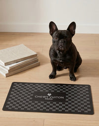 Haute Diggity Dog Bowls & Placemats Black Checker Chewy Vuiton Placemat