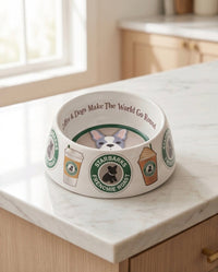 Starbarks Coffee Theme Dog Bowl