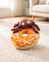 Brown Spider Plush Squeaky Halloween Fall Season Donut Dog Toy
