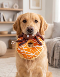Brown Spider Plush Squeaky Halloween Fall Season Donut Dog Toy