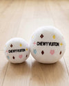 White Chewy Ball Plush Squeaky Dog Toy - 2 sizes