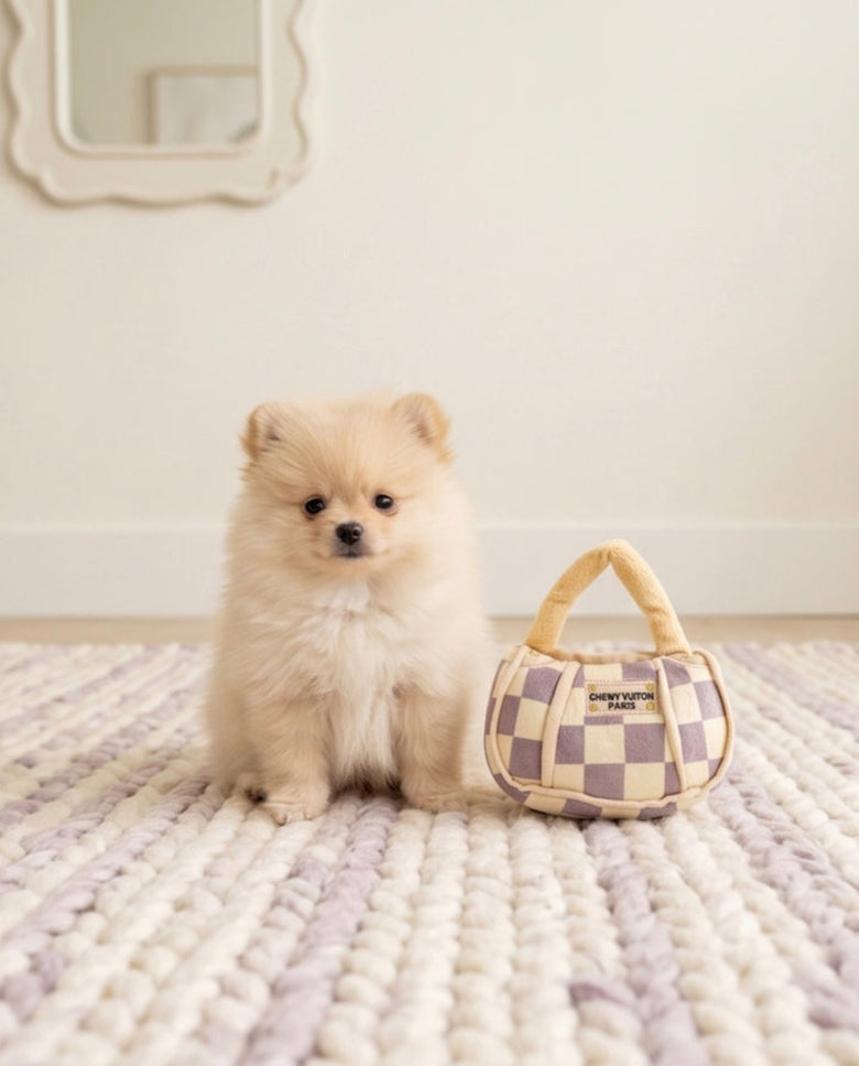 Checker Chewy Handbag Plush Squeaky Dog Toy - 3 sizes
