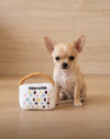 White Chewy Handbag Plush Squeaky Dog Toy - 3 Sizes