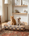 Brown Checker Chewy Posh Comfy Pet Bed