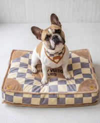 Brown Checker Chewy Posh Comfy Pet Bed