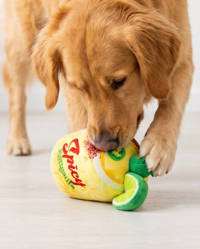 Spicy Muttgarita with Lime Plush Squeaky Dog Toy