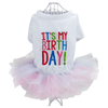 AE-FHGS Dog Apparel XS "It's My Birthday" Embroidered White Tutu Dog Dress