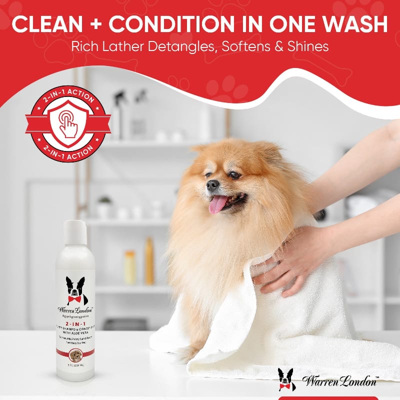 Warren London Pet Grooming Supplies 2-in-1 Puppy Shampoo & Conditioner