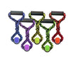 Multipet dog toys 14" / GRN Nuts for Knots Handle Rope Tug w/Tennis Ball Dog Toy - 2 Sizes