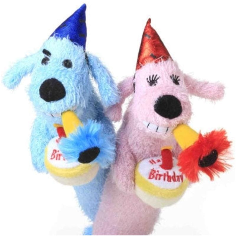 Multipet dog toys Pink Birthday Loofa 12" Dog Toy