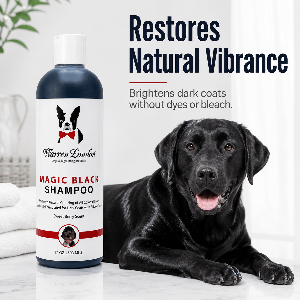 Warren London Pet Shampoo & Conditioner Magic Black Brightening Dog Shampoo