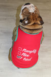 Parisian Pet Tee's Naughty Nice I Tried Christmas Holiday Red Embroidered Dog T-Shirt
