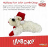 Christmas Holiday Lamb Chop with Santa Hat Plush Squeaky Dog Toy - 6"