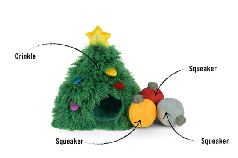 Merry Woofmas Doglas Fur Christmas Holiday Plush Dog Toy Set - 4 Pc