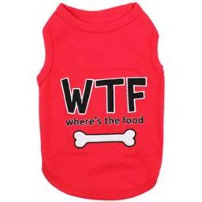 Parisian Pet® Tee's XXS WTF Where's the Food Red Dog T-Shirt
