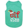 Parisian Pet Tee's XXS Elf Size Green Christmas Holiday Embroidered Dog T Shirt