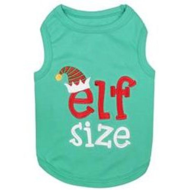 Parisian Pet Tee's XXS Elf Size Green Christmas Holiday Embroidered Dog T Shirt