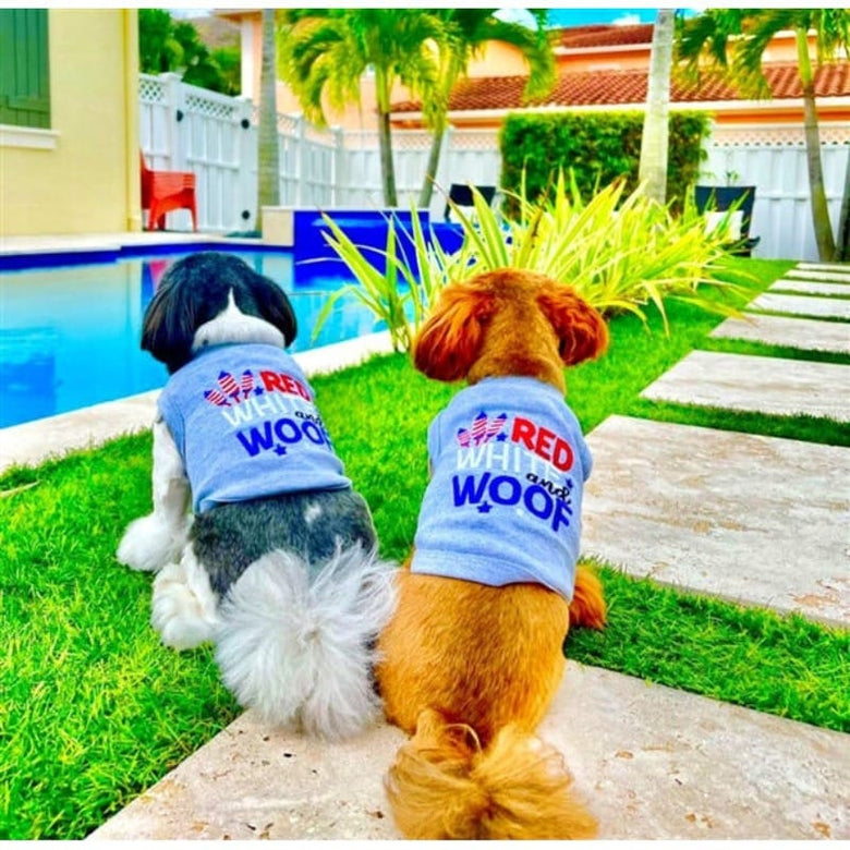 Parisian Pet Tee's Red, White and Woof Pet Tee