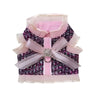 Pooch Outfitters Harnesses XL Addison Tweed and Pink Bow with Bling Brooch Dog Harness