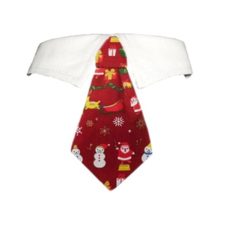 Pooch Outfitters Bow Tie XXL Christmas Holiday Theme Burgundy Dog Shirt Tie Collar