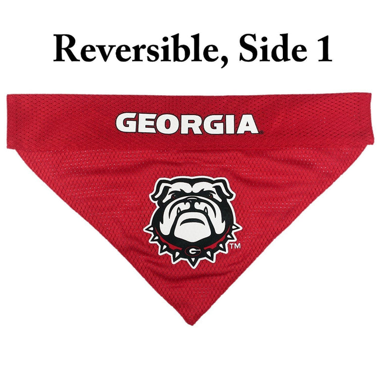 Georgia Bulldogs Reversible Reflective Pet Bandana - S/M