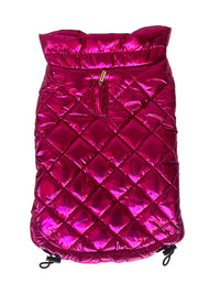 The Dog Squad Dog Coats Mercedes Metallic Coat, Raspberry