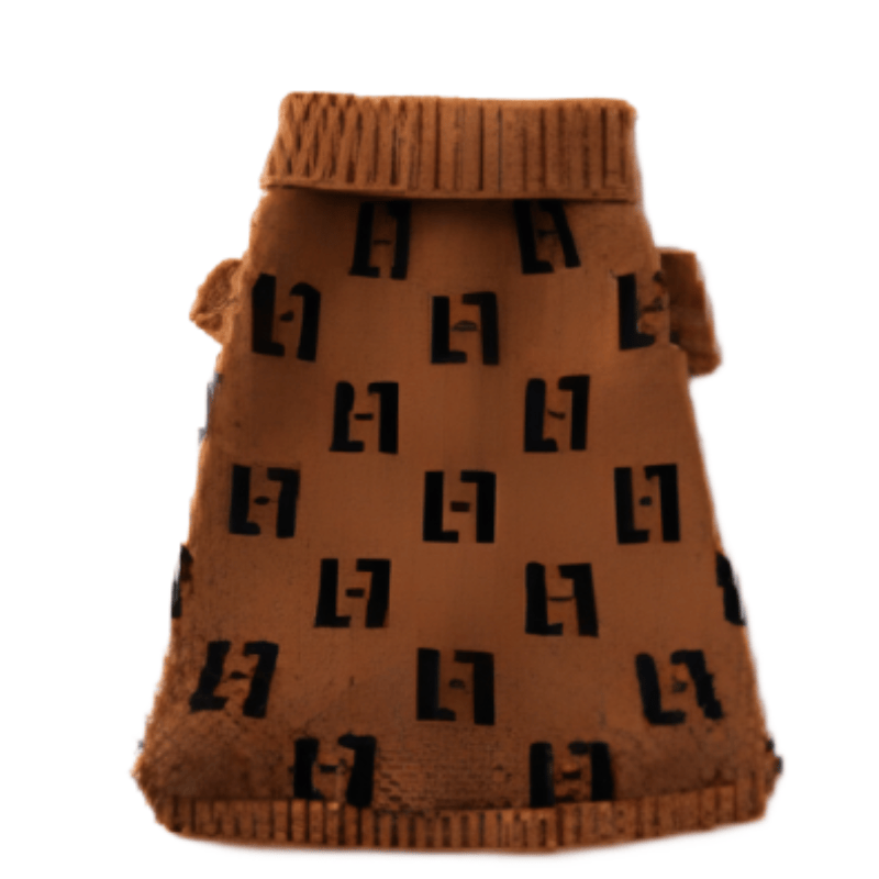 AE-DPSS-2 Sweaters S Luxury Print Pet Sweater - Brwn & Blk