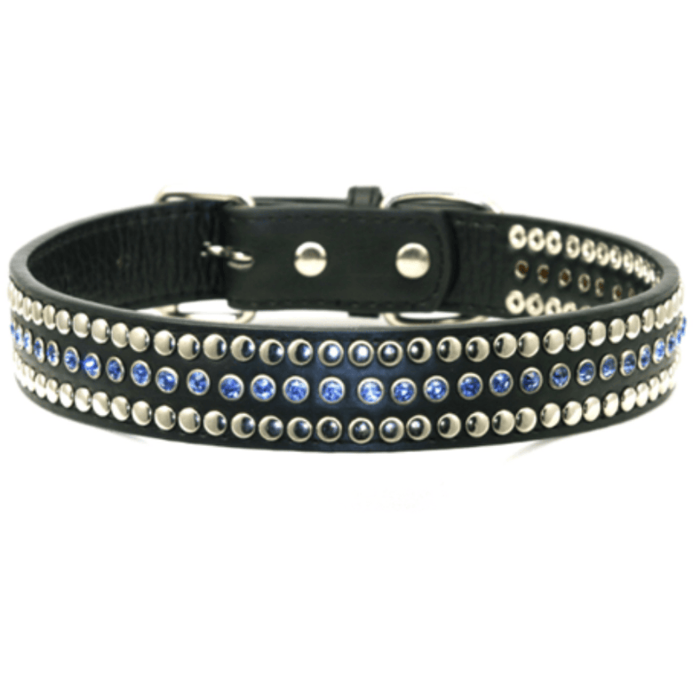 Barker's Bowtique Leashes 1" Blue Embellished Winston Dog Leash
