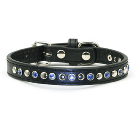 Barker's Bowtique Leashes 1/2" Blue Embellished Winston Dog Leash