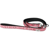 Barker's Bowtique Leashes Hip Doggie Bone Charm Faux Snake Leash Pink 3/4"