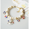 AE-LS COLLARS XS Nautical Charms Faux Pearls Pet Necklace