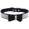 AE-GLOS Collars 2XS Rhinestone Bowknot Collar in Blk