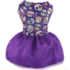 AE-FANTASYH&G dog apparel M Halloween Day Of The Dead Skull Dog Dress with Purple Tulle Bottom