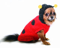 Chenille Red Lady Bug Soft Dog Sweater