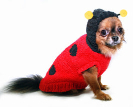 Chenille Red Lady Bug Soft Dog Sweater