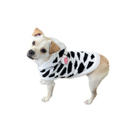 Chenille Cow Hoodie Soft Dog Sweater