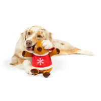 Rocky Reindeer Christmas Holiday Plush Squeaky Dog Toy- 2 Sizes