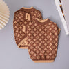 AE-DPSS SWEATERS XS Luxury Pet Sweater - Brown & Tan Patterned