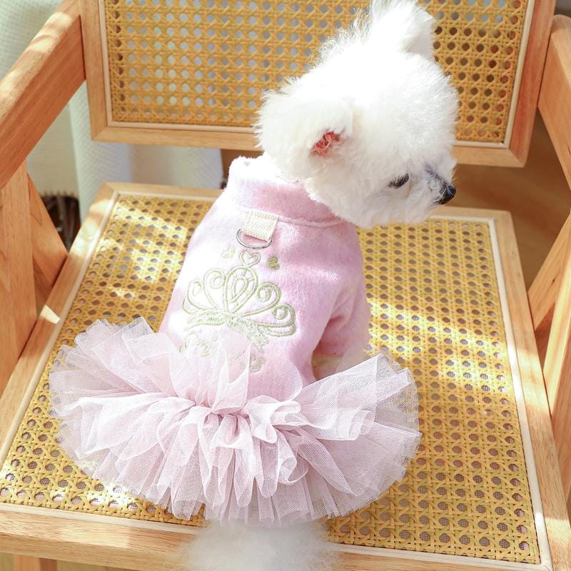 AE - PETCIRCLE dog apparel Crown Princess Embroidered Tutu Pet Dress