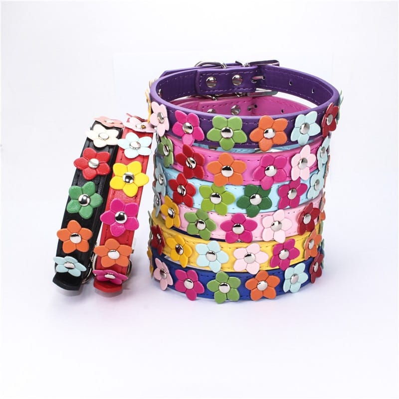 AE-SHOP1102 COLLARS Beautiful Spring Flowers Dog Collars - Multiple Colors