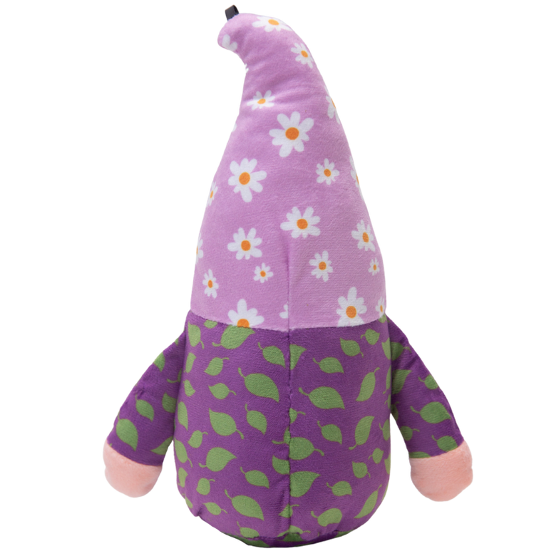 Daisy the Gnome Purple Plush Squeaky Dog Toy - 10"