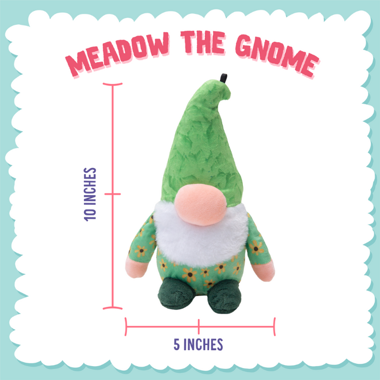 Meadow the Gnome Green Plush Squeaky Dog Toy - 10"