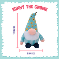 Sunny the Gnome Blue Plush Squeaky Dog Toy - 10"