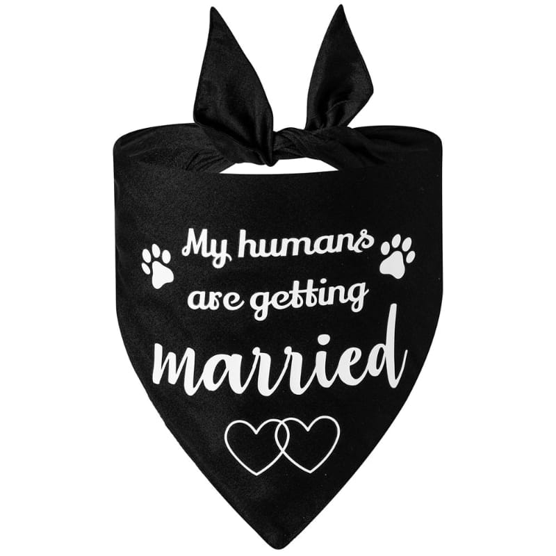 AE-SUCADO Bandanas BLK My Humans are Getting Married Paw Print Bandana - Blk or Wht