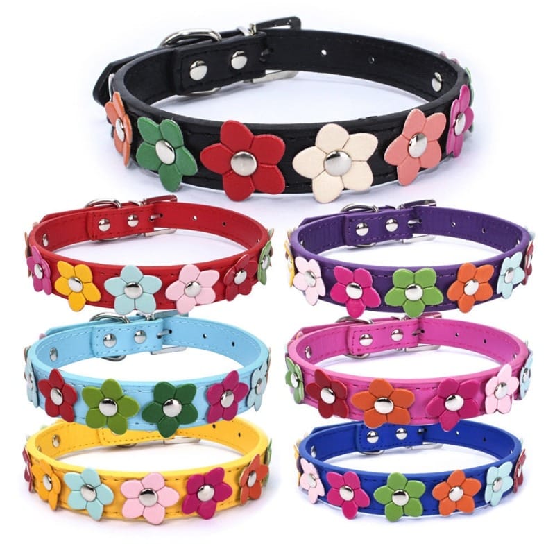 AE-SHOP1102 COLLARS Beautiful Spring Flowers Dog Collars - Multiple Colors